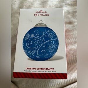 2014 Hallmark Keepsake Ornament - CHRISTMAS COMMEMORATIVE - #2 - GLASS - BLUE